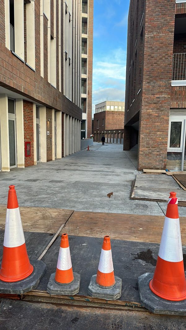 External paving at apartment development