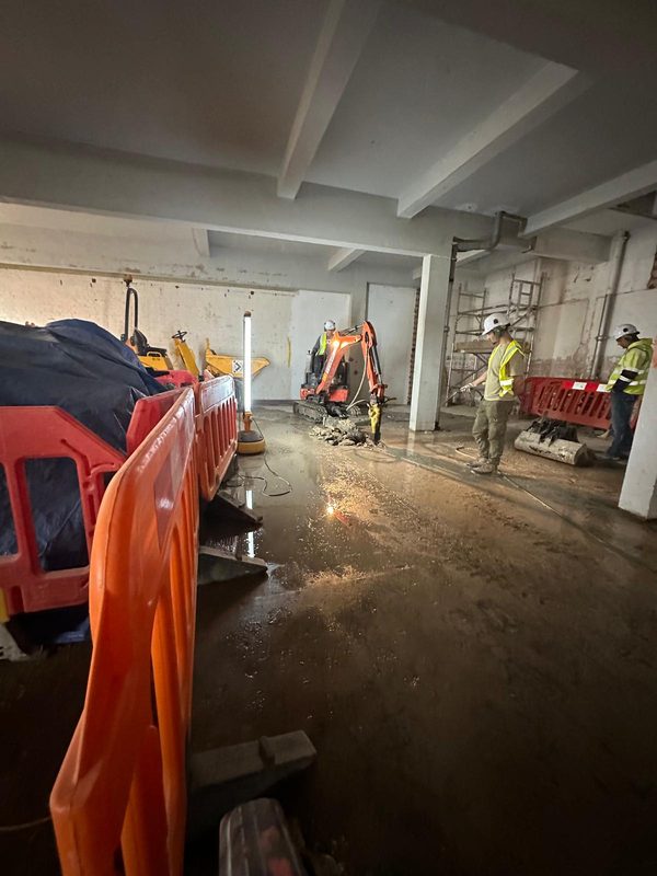 Indoor demolition in progress