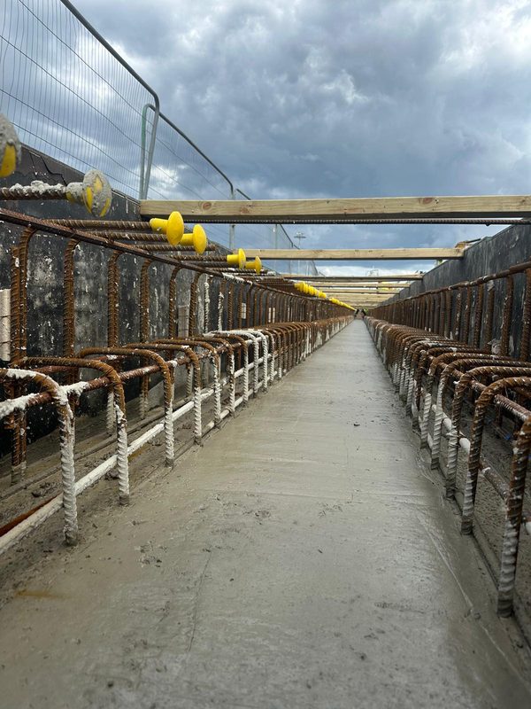 Close-up of concrete drainage channel