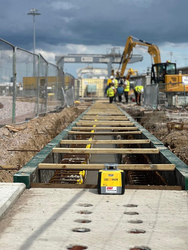 GeoMax survey equipment on port site