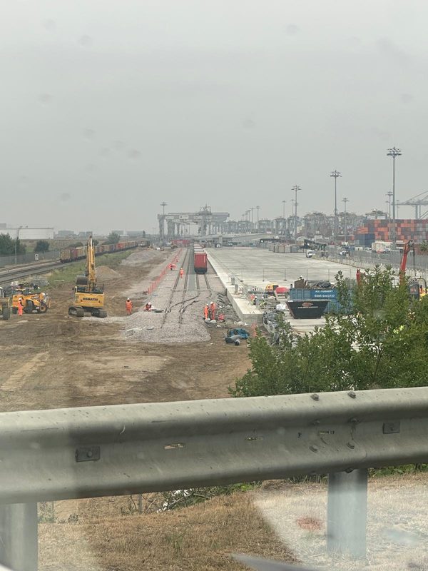 Panoramic view of port groundworks